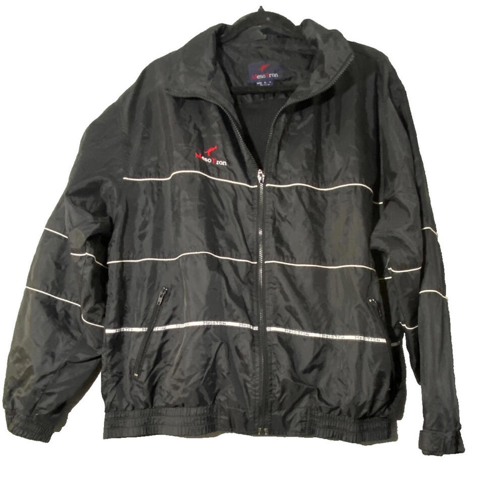 Vintage Meso Tron Black Windbreaker Men's Large Jacket
